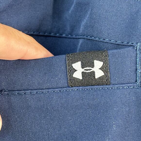 Under Armour UA Mens Shorts 40 Blue Performance Golf Grip Waist Tech Drive - Picture 9 of 10
